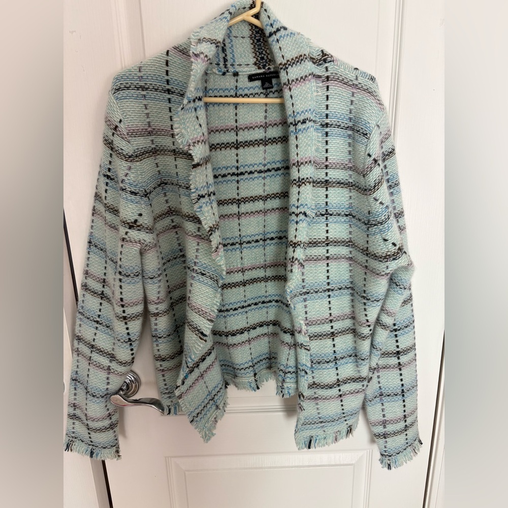 Plaid Fringe Women's Sweater jacket